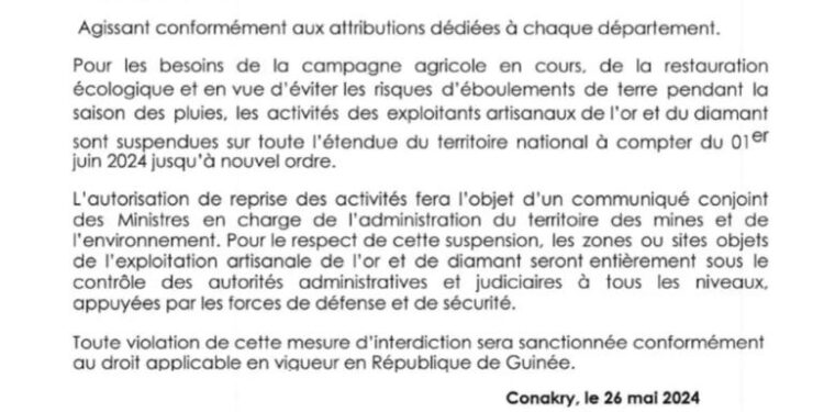 Guinée : l&rsquo;exploitation artisanale de l&rsquo;or et du diamant suspendu